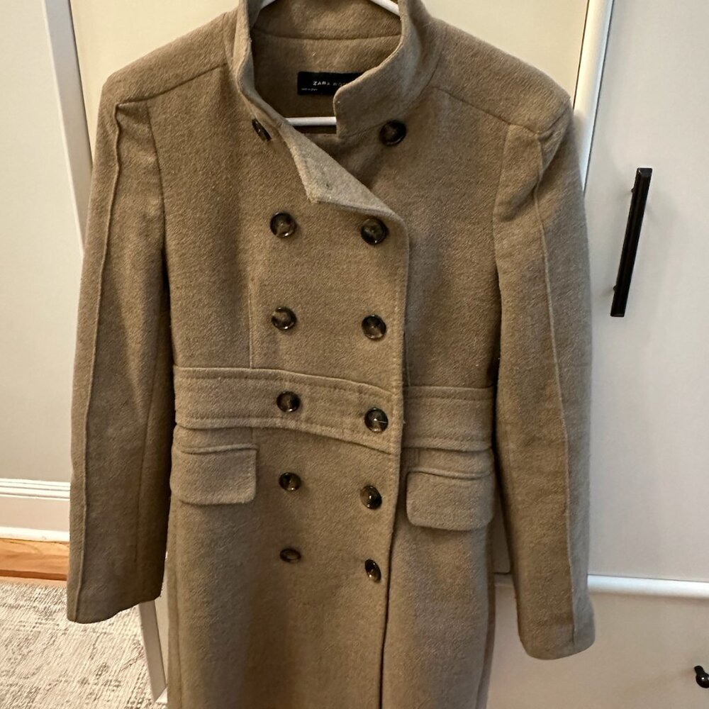 Zara Wool Trench Coat Size XS